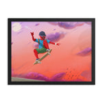 Framed Poster of Skateboarding Chase by Christopher Mc Nicholl - CUSTOMIIZED