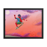 Framed Poster of Skateboarding Chase by Christopher Mc Nicholl - CUSTOMIIZED