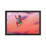 Framed Poster of Skateboarding Chase by Christopher Mc Nicholl - CUSTOMIIZED