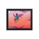 Framed Poster of Skateboarding Chase by Christopher Mc Nicholl - CUSTOMIIZED