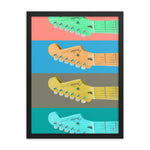 Framed poster of Colored Guitars - CUSTOMIIZED