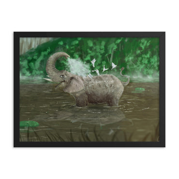 Framed Poster of The Clean Elephant by Christopher Mc Nicholl