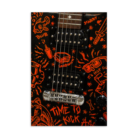 Custom Guitar on a Postcard by Eli Ford - CUSTOMIIZED