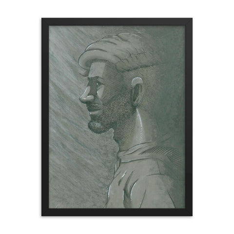 Framed Poster of An Ink Drawing of Man by Christopher Mc Nicholl - CUSTOMIIZED