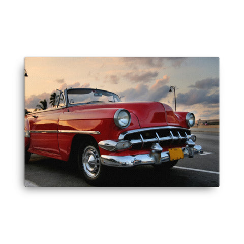 Canvas - Retro car in Havana's Sunset - CUSTOMIIZED