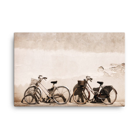 Canvas - Italian Bicycles by the wall - CUSTOMIIZED